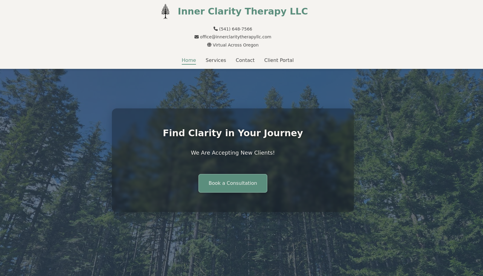 Inner Clarity Therapy Website Preview